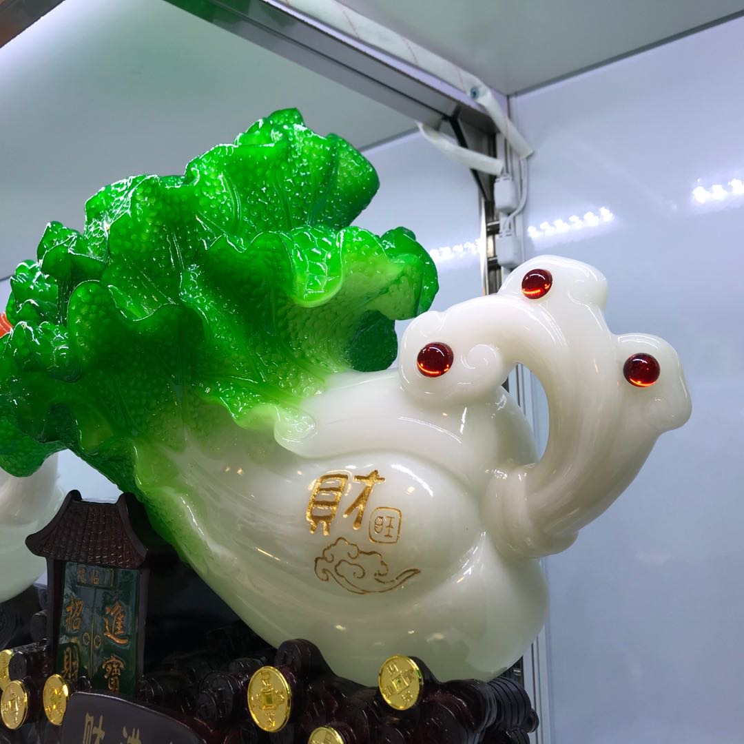 Chinese-style wealth entry cabbage decorative items, personalized decorative items, living room decoration, opening soft furnishings, luxurious, fashionable and creative home decorations Specification image