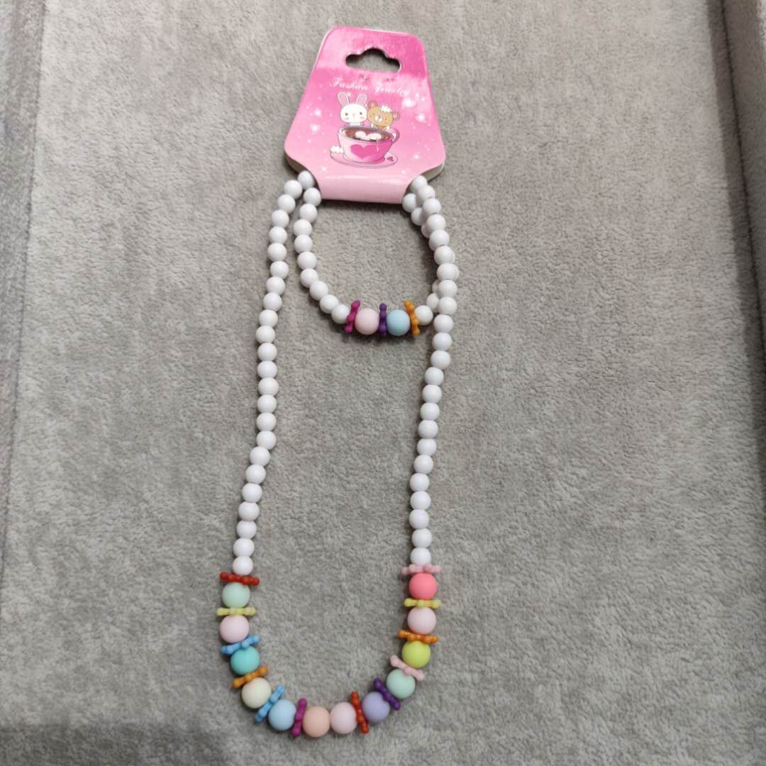 新款韩版饰品儿童项链手链两件套公主女童饰品