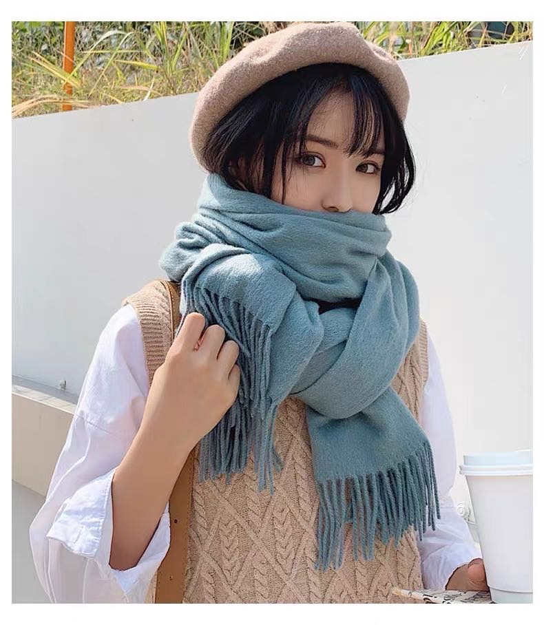 Fashion Everything Casual Scarf Korean Version Lake Blue Student Scarf