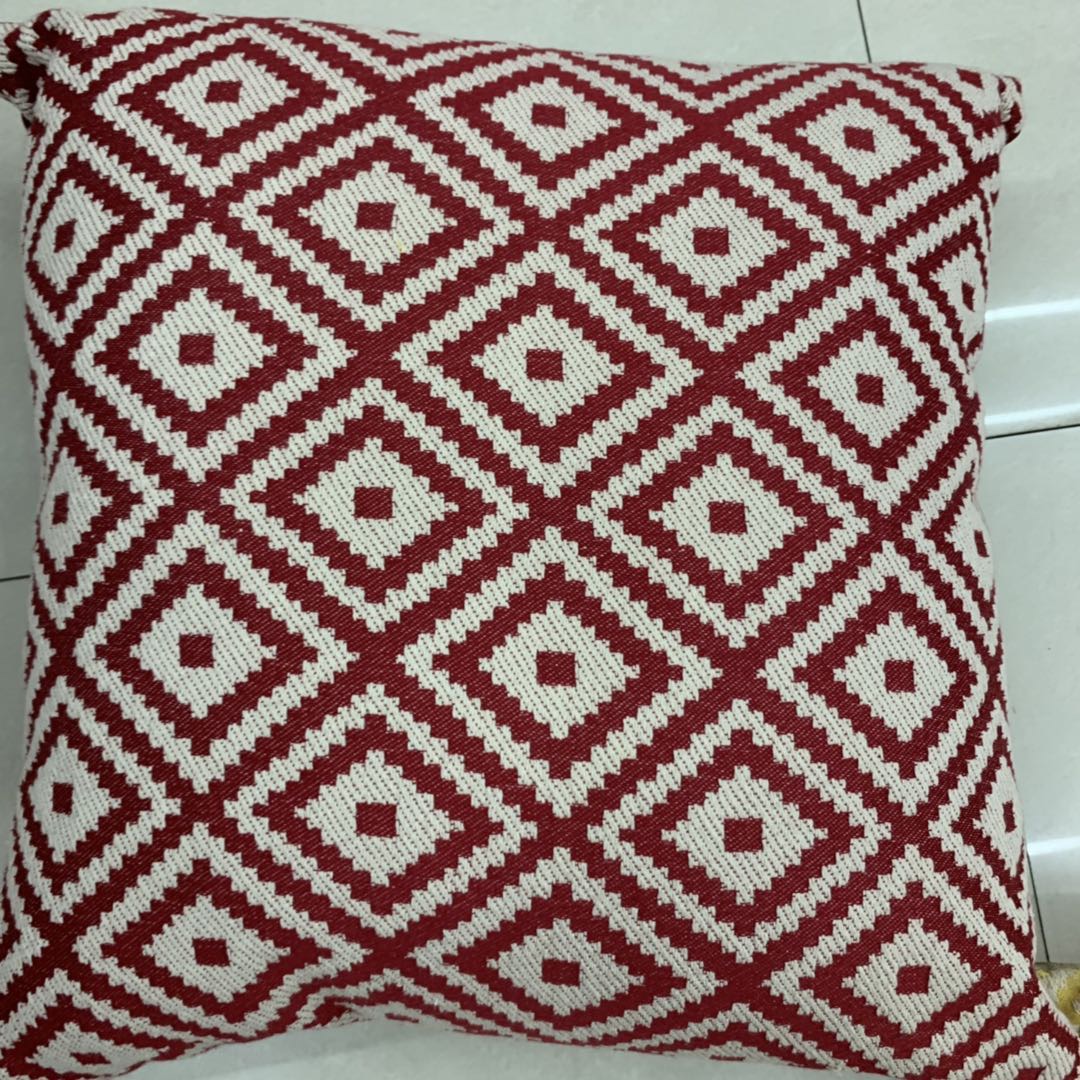Linen Double Cross Check Pillow Case details Picture