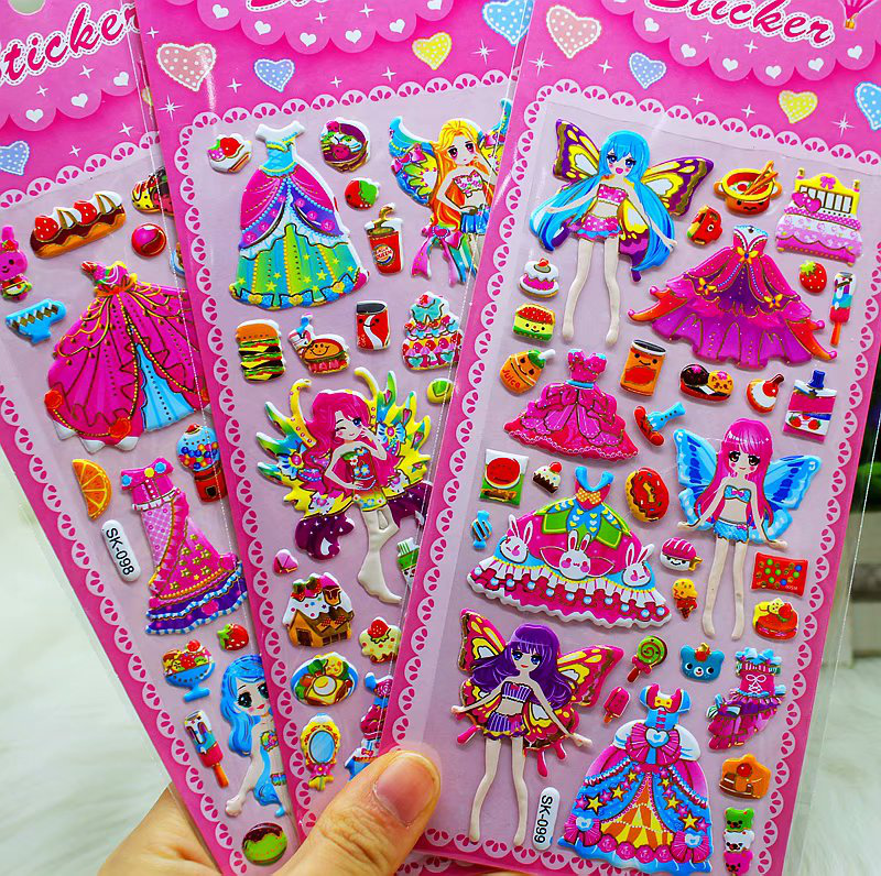 Little Spirit Child paper products, handicrafts, creative gifts, creative stickers, SK single sheet, small size, gilded animal digital food, dress-up bubble stickers details Picture