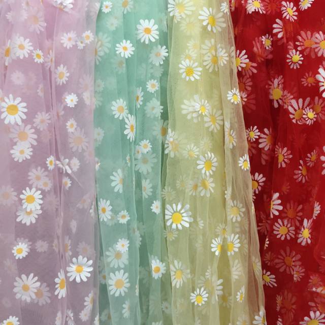 胶印菊花小花童装头饰饰品面料