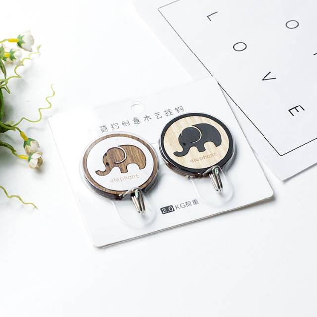 挂钩创意木质粘胶挂钩卡通家用多功能粘钩可爱厂家批发无痕挂钩