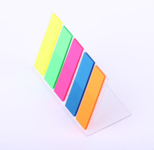 The fluorescent film on the PET sticky note can be used to write on the paged label details Picture