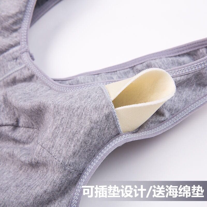 中老年内衣前扣文胸棉质薄款无海绵内衣女背心妈妈胸罩大码无钢圈细节图