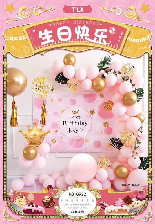 Birthday party, happy decoration, balloon surprise scene arrangement, background wall products for boys, girls, boys and children Specification image