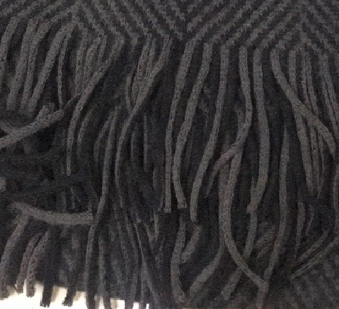 Men's Fashion Trend Everything Warm Classic Fringe Dark Twill Polyester Scarf Specification drawing