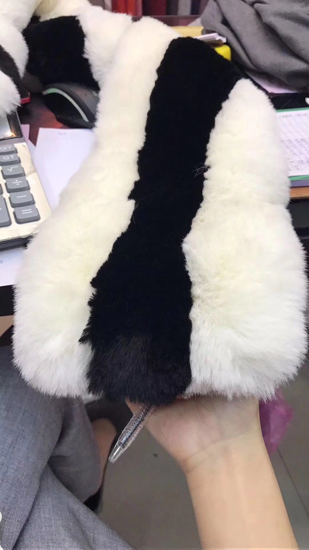 Winter Ladies With Warm Fresh Patchwork Imitation Fur Bib Scarf Specification drawing