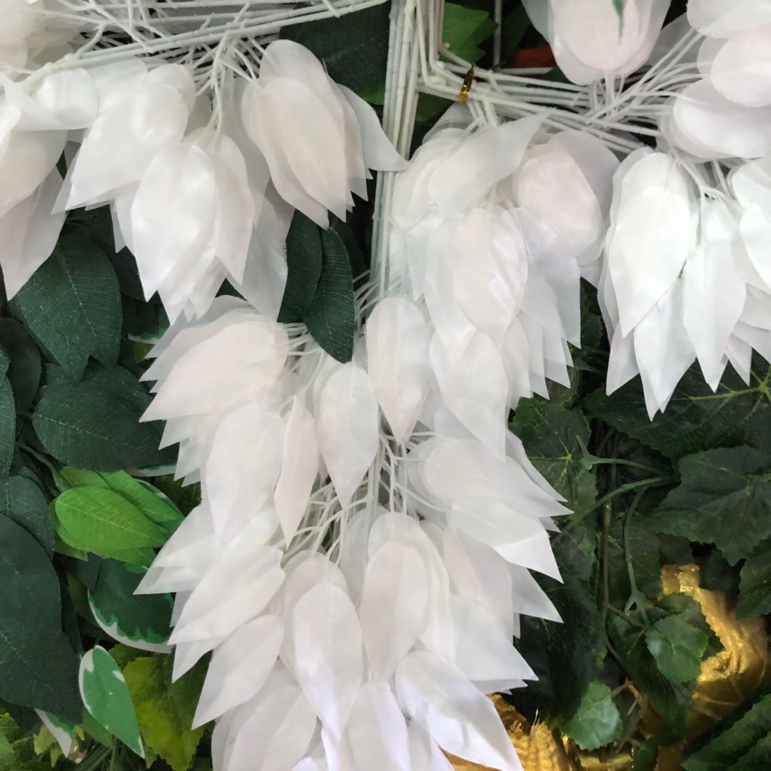 厂家直销白色仿真植物叶子家居装饰礼堂装饰婚礼布置