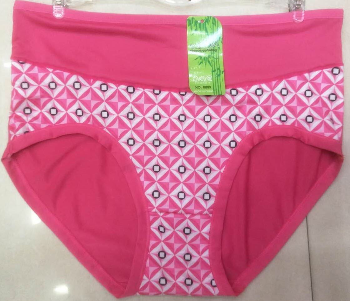 Foreign trade new ladies bamboo charcoal fiber shorts high waist diamond panty loose briefs full figure
