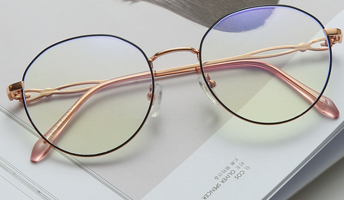 时尚防蓝光电脑眼镜框甜美圆形平光眼镜架女可配近视护目眼镜