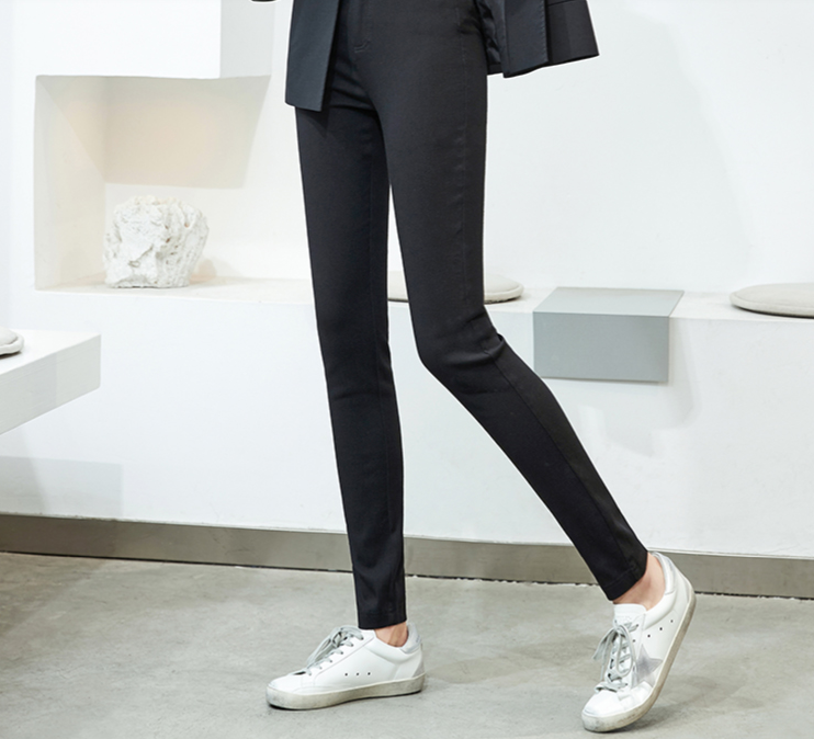 Spring new style cotton leggings, high-waisted, fashionable, black, versatile, casual women's pencil long pants