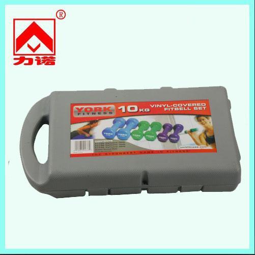 Box set of 10KG plastic-coated dumbbells, 10kg plastic-coated dumbbells