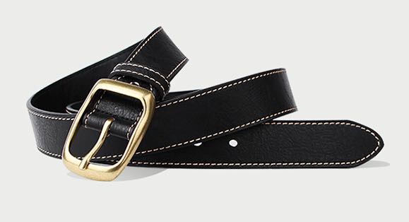 Pure men's leather belt, versatile for young people, cowhide pin buckle Korean-style trendy belt details Picture