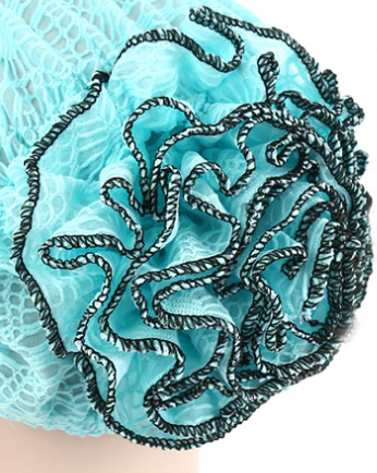 Women's Fashion Trend All-In-One Muslim Hot Diamond Two-Color Pan Flower Gauze Headscarf Specification drawing