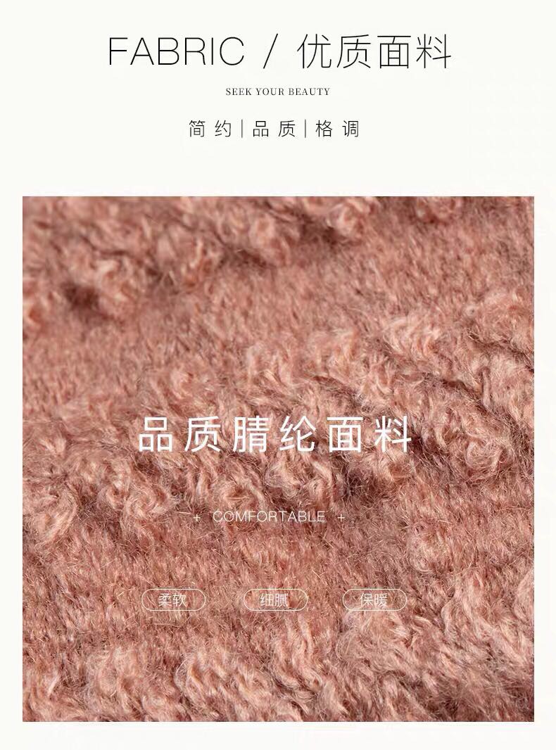 针织毛线学生写字露指手套女冬天五指秋冬季韩版男士半指弹力保暖藏青产品图