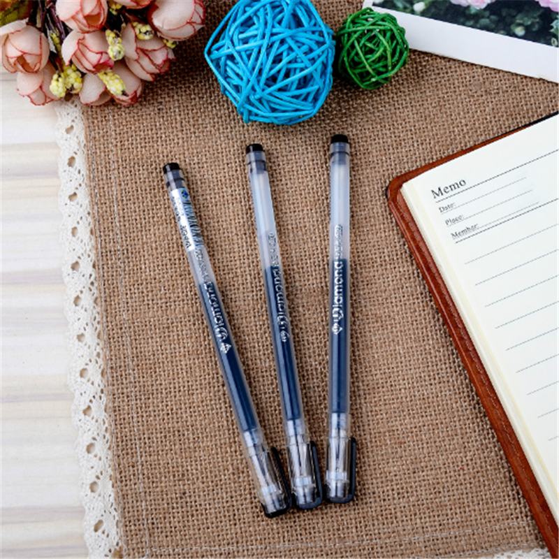 黑色钻石头中性笔学生签字笔办公用笔细节图