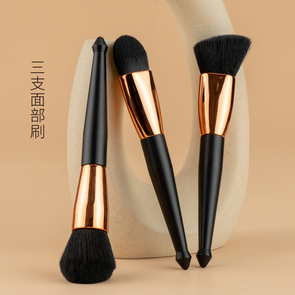 Yiren Baby Black Gold Rose Portable Makeup Brush Set of 6 Eyeshadows, Blushes, Highlighters, Contouring foundations and powder brushes Specification image