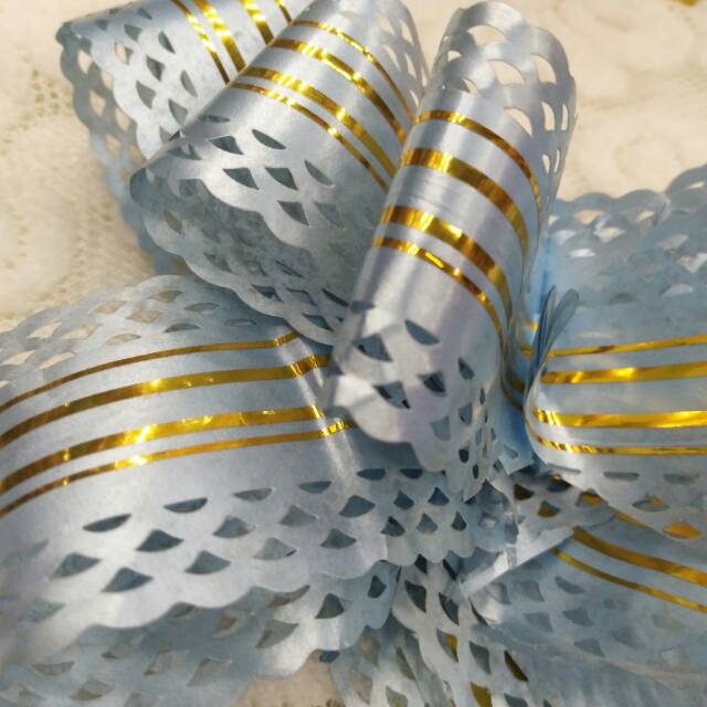 Qian In Accordance With The Ribbon Office Culture Atmosphere Decoration Supplies Blue Gold Thread Ribbon Wedding Car Wedding Decorations Wedding Supplies Ribbon Ribbon details Picture