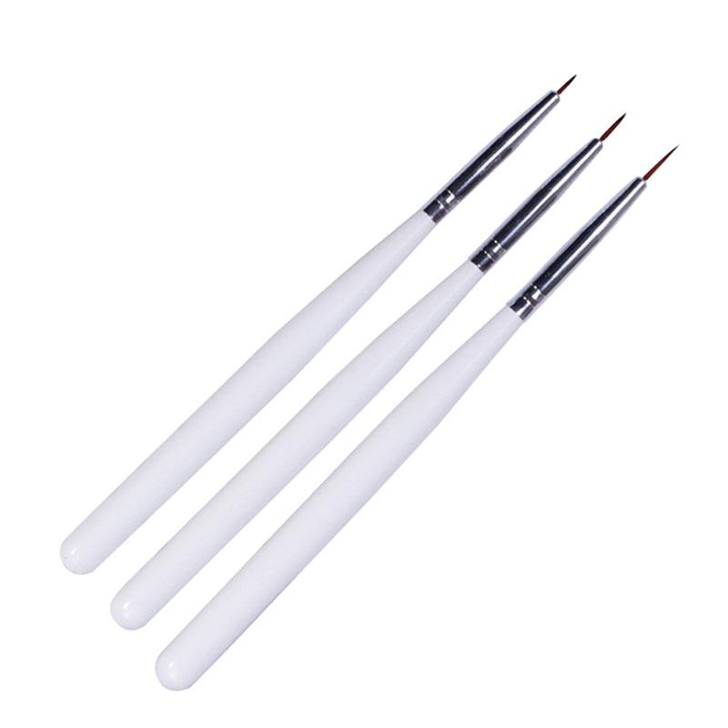 美甲工具笔3支套装短杆彩绘笔美甲雕花笔画花笔 光疗甲油胶常用