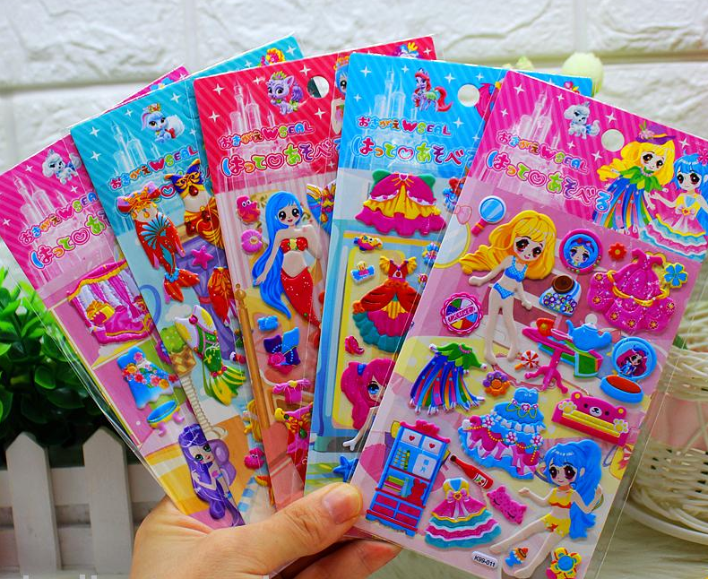 Yiwu Good Goods New Cute Animal Cartoon Change Three-Dimensional Diy Diary Album Decorative Sticker Bubble details Picture