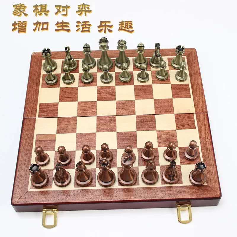 国际象棋全金属工艺棋子学生成人对弈收藏细节图