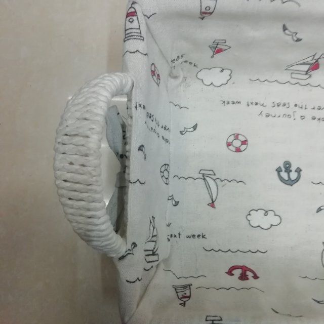 手工编织篮桌面杂物收纳筐棉线桌面收纳篮钩织儿童玩具置物篮产品图