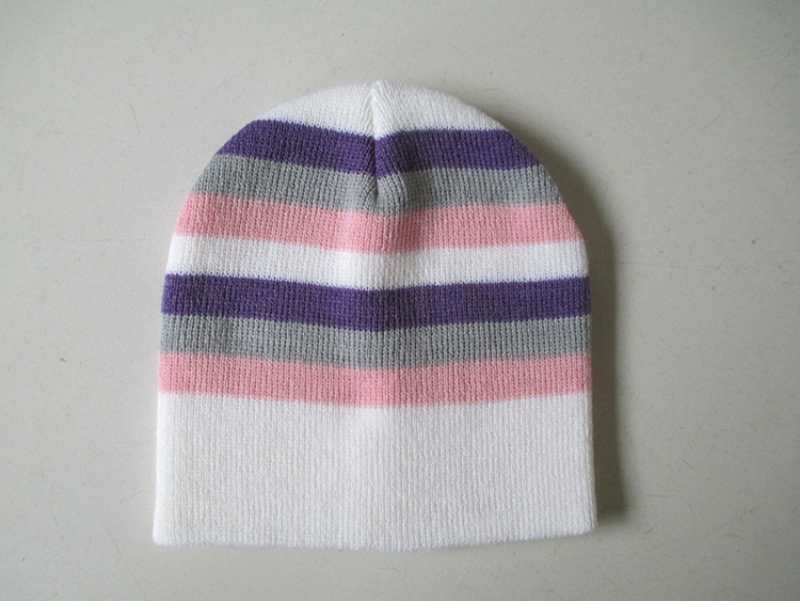 9-needle children's ice caps, striped warm caps for boys and girls