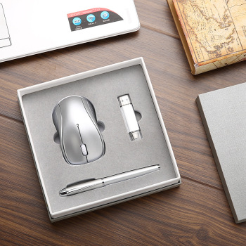Business trips portable set of 3 mini mouse + customizable U disk + customizable pen manufacturers thumbnail