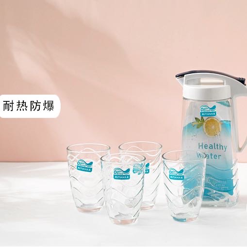 透明玻璃冷水壶套装大容量鸭嘴凉水壶五件套实用礼品细节图