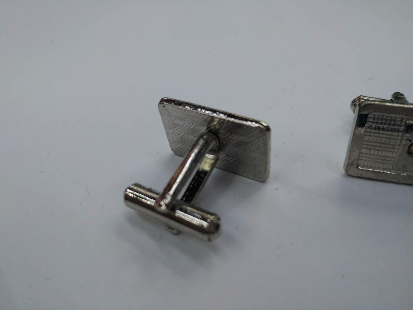 Square alloy electroplated metal cufflinks with customizable content for men details Picture