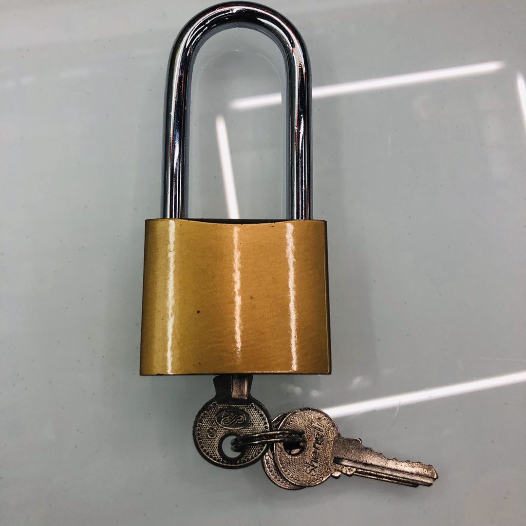 Wholesale of 38# imitation copper long beam padlock, watch box cabinet lock, small lock head and warehouse lock details Picture