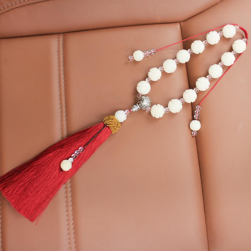 White jade bodhi lotus colgante details Picture