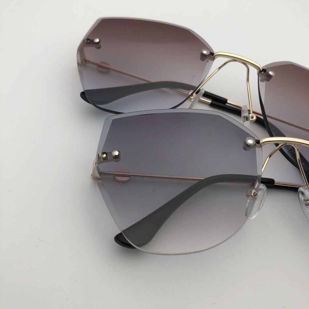 无边框太阳镜女大脸潮流个性偏光时尚遮阳镜产品图