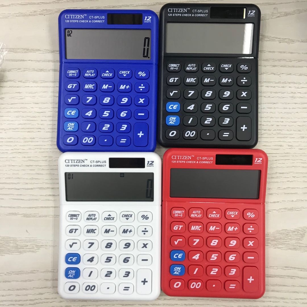 Mini portable candy-colored small computer for primary school students, solar-powered small calculator