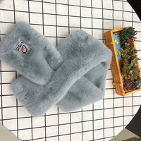 韩版百搭毛毛围巾女冬季泫雅风飘带毛绒...