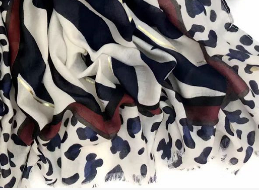 Women's Fashion Trend With 60 Satin Gold Leopard Dot Zebra Polyester Scarf Specification drawing