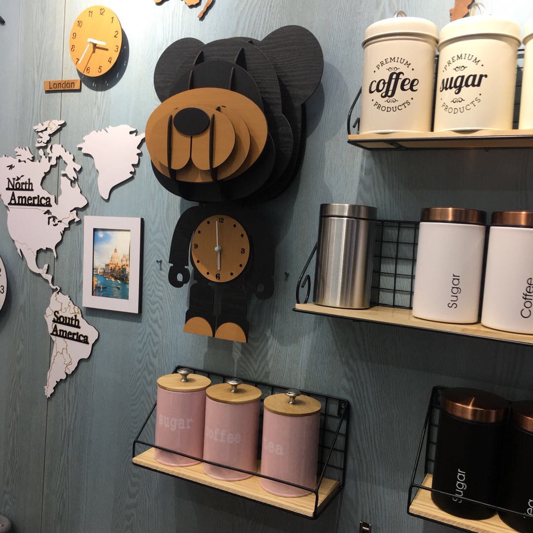 厂家直销木质动物型挂钟钟表座钟时钟钟表16英寸厨房钟表钟表