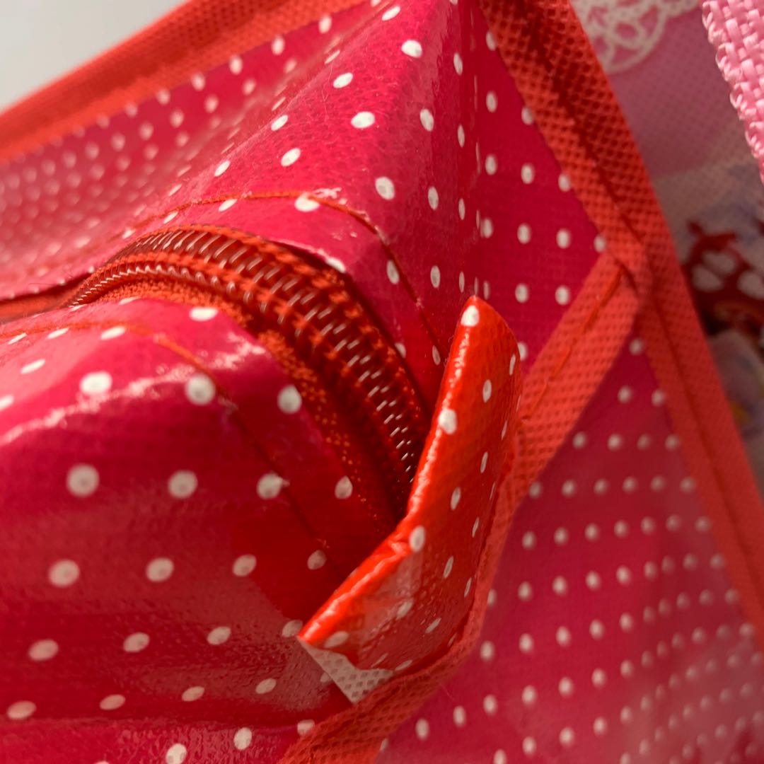 红色波点小熊多功能袋子塑料旅行包产品图