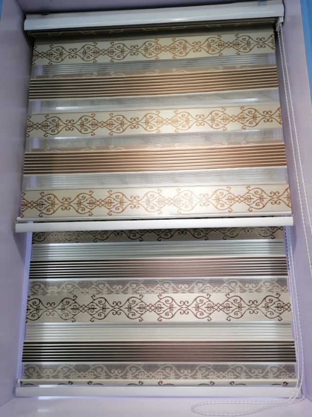 Korean Roller Shutter Blinds Soft Gauze Blinds Double Gold Silk Jacquard Bedroom Bathroom Waterproof full figure