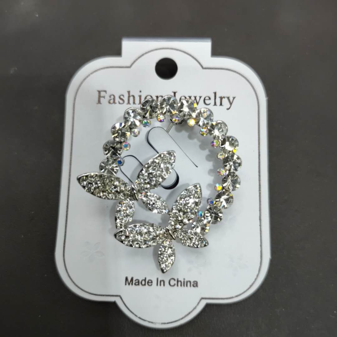 Butterfly garland micro-inset zircon women Korean pin fixed clothes accessories accessories with accessories