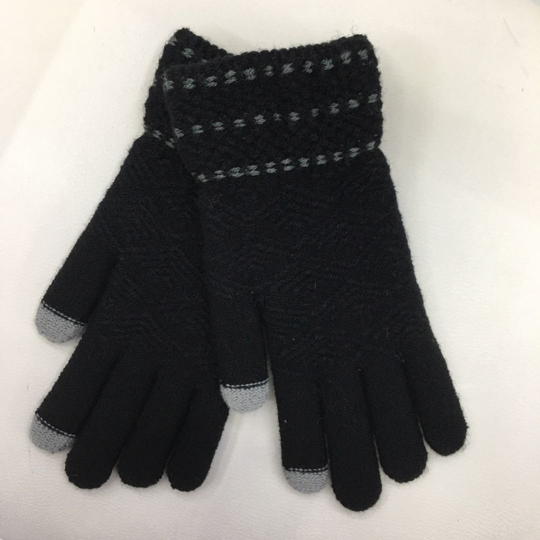 超柔针织弹力上网触屏手套冬季休闲保暖手套骑车开车热卖