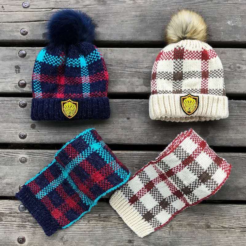 Children's woolen hats and scarves for autumn and winter: 2-year-old baby 3 boys 5 girls hats 6 Korean version 7 children's warm hats