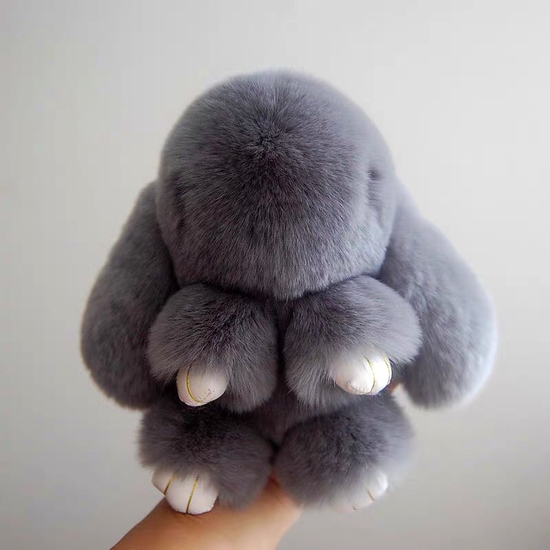 可爱毛绒绒萌萌兔子皮草钥匙扣挂件