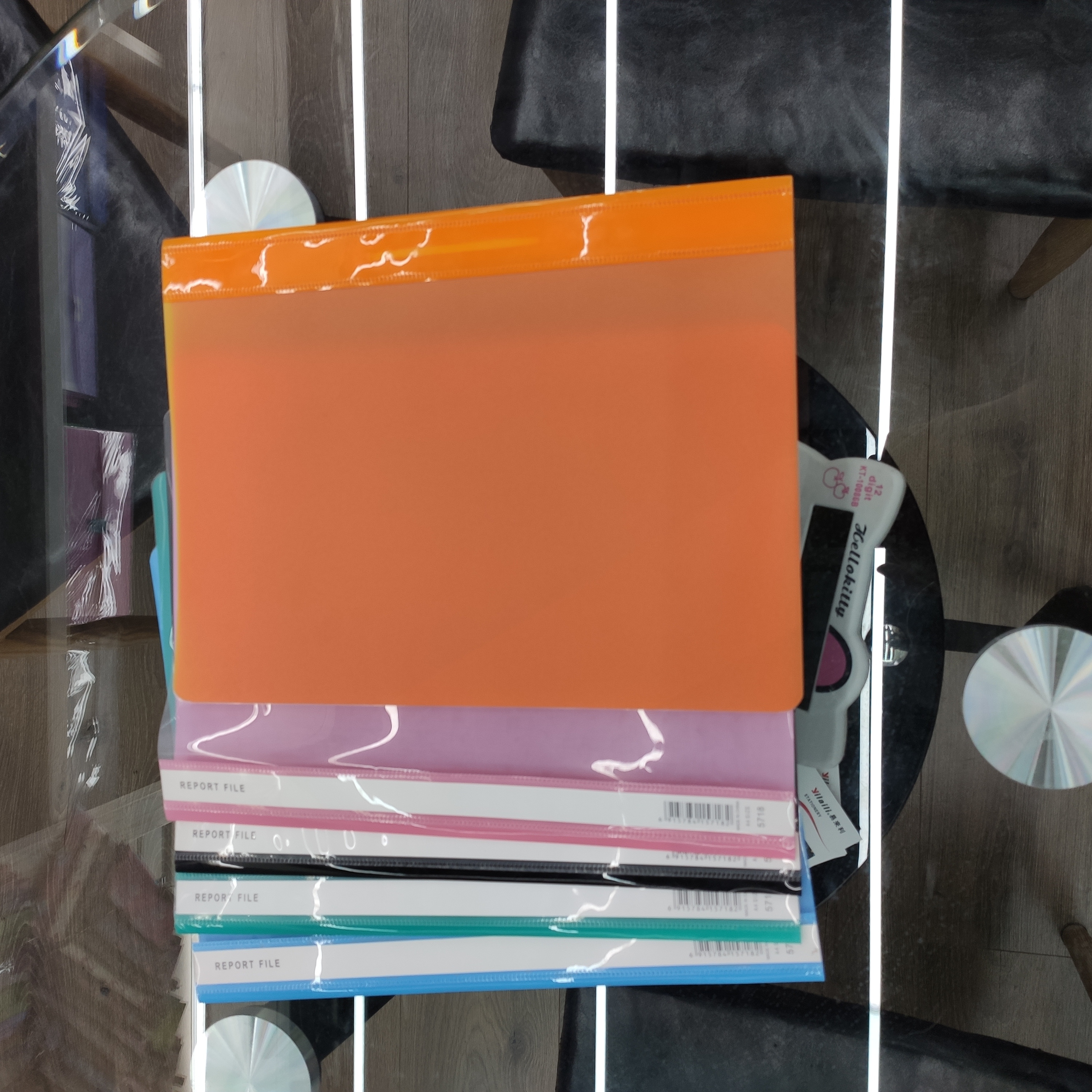 Pull Rod Folder Transparent Drop Rod Round Cut Angle Pull Rod Folder For Office Use details Picture