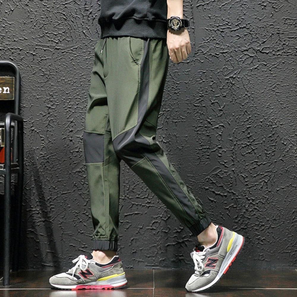 Summer thin ice silk pants, men's loose casual pants, stretch men's pants, tight-fitting quick-drying fitness pants details Picture