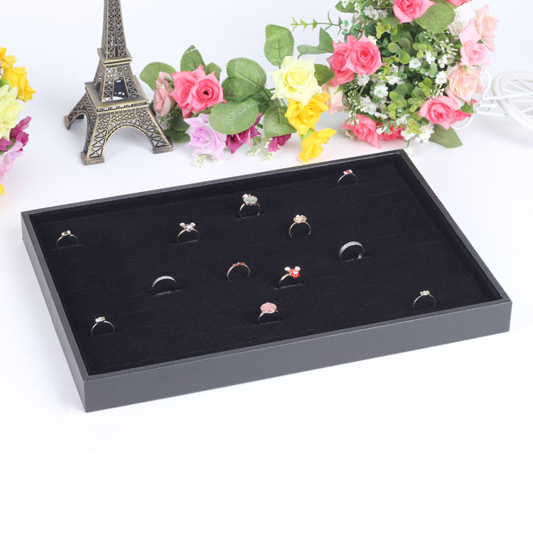 高档绒布首饰盘珠宝戒指看货盘展示托盘多用首饰托盘厂家直销热销爆款饰品货架百搭架子挂钩金属饰品挂架子