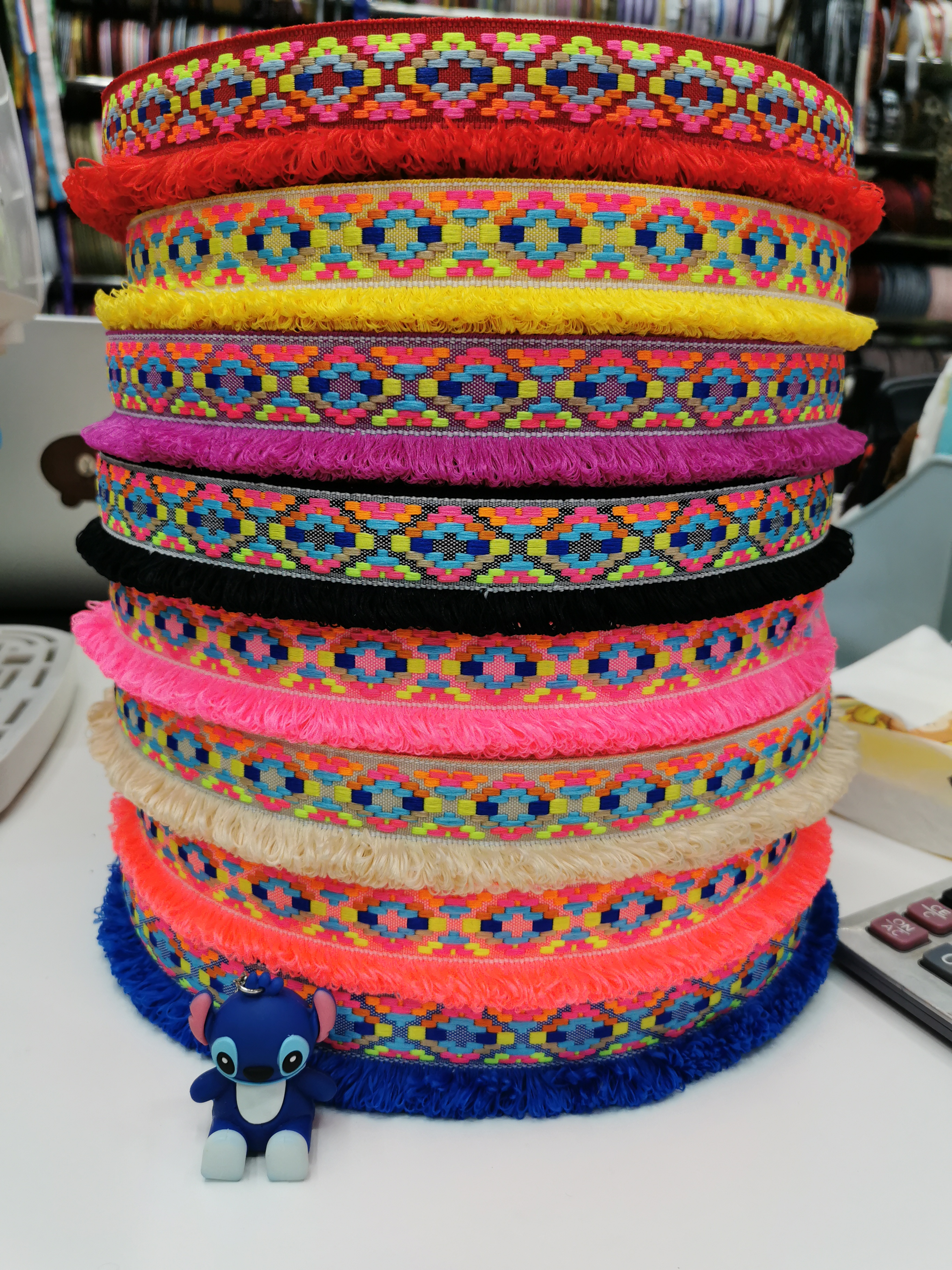 4.5CM polyester ethnic lace ribbon series, woven ribbons, colored ribbons, decorative ribbons, lace in stock