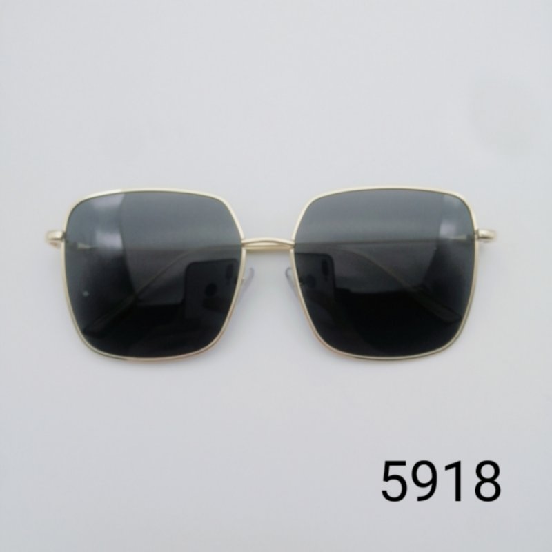新品时尚墨镜大框方框太阳镜偏光镜韩版网红潮人高档黑色金属男女通用5918