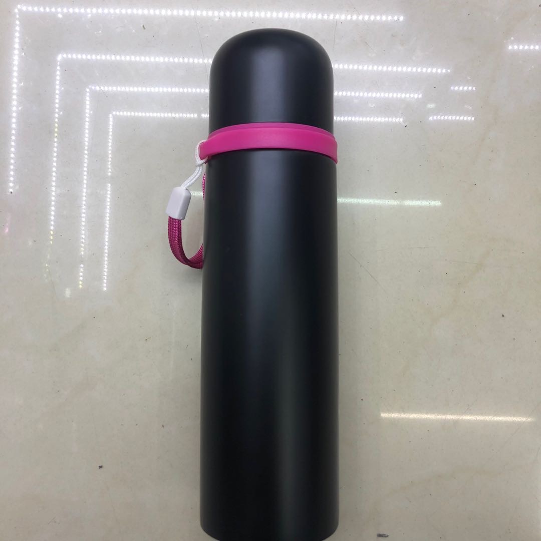 黑红款户外便捷不锈钢运动水壶